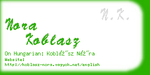 nora koblasz business card